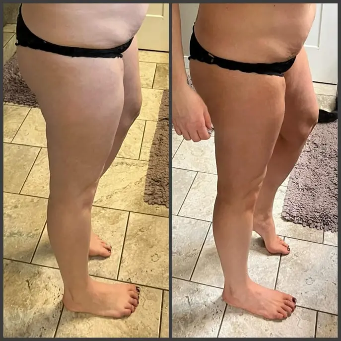 A woman with a fresh spray tan from Pop N Glow